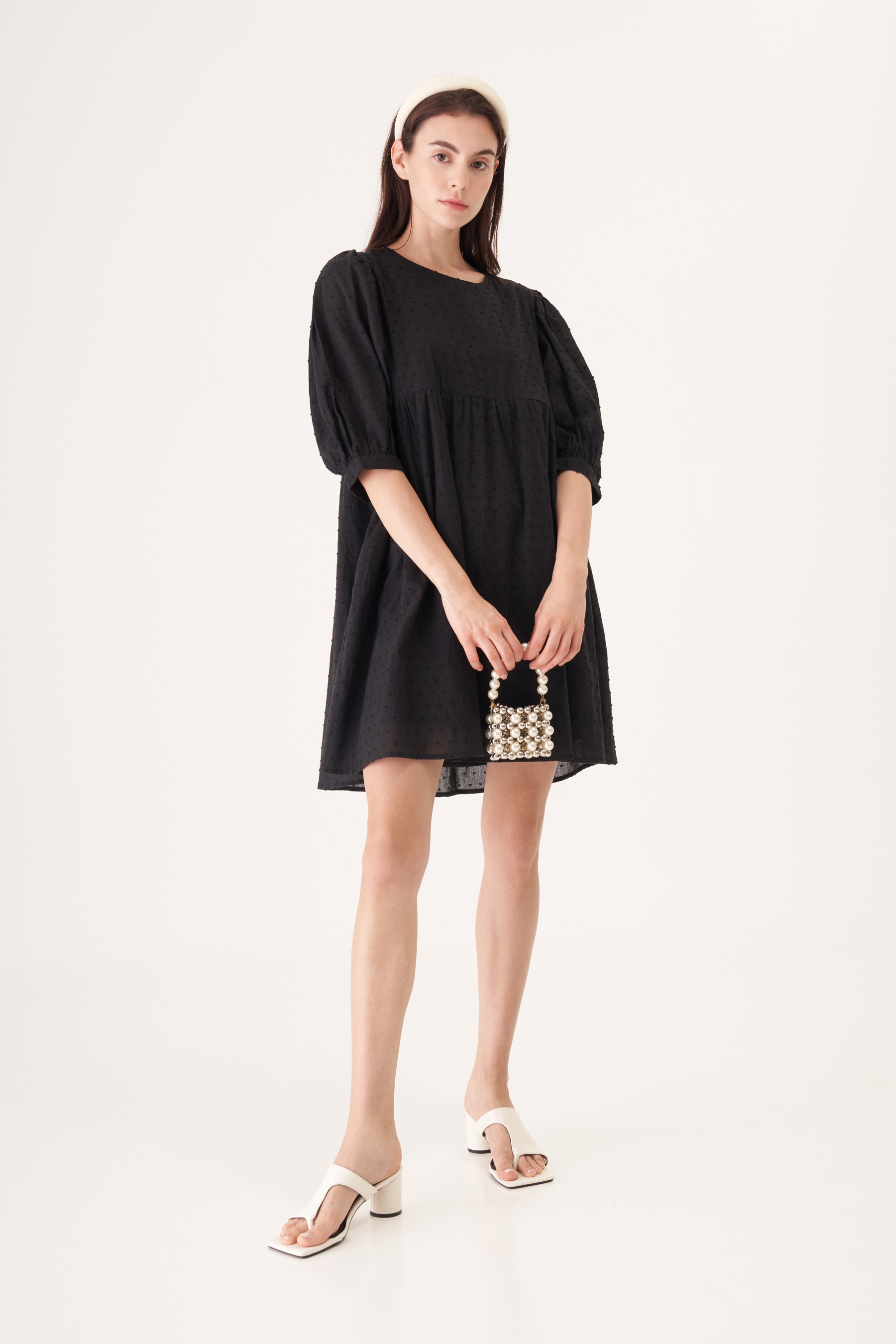 swiss dot midi dress zara