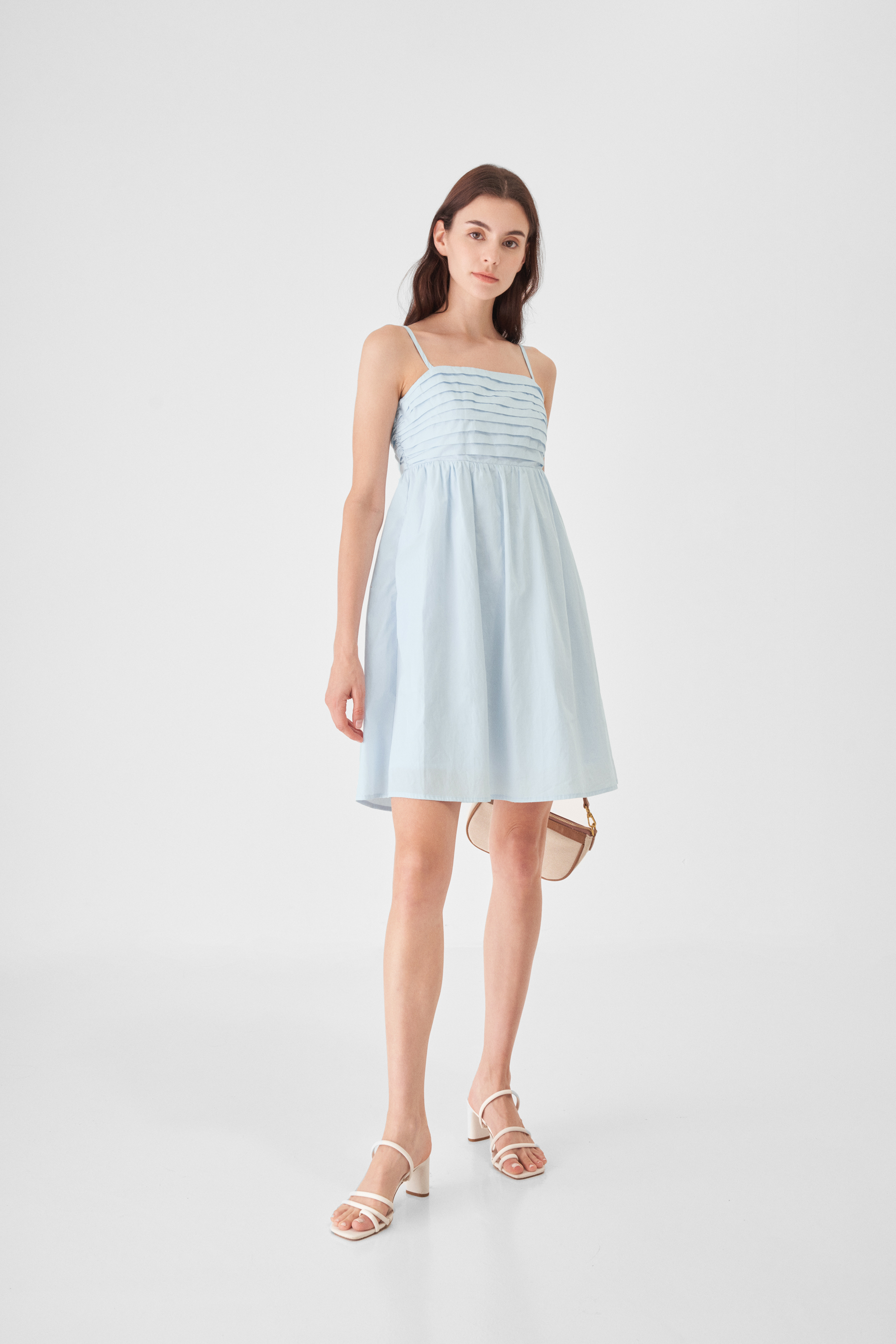 Cora Babydoll Dress in Ice Blue | The Closet Lover