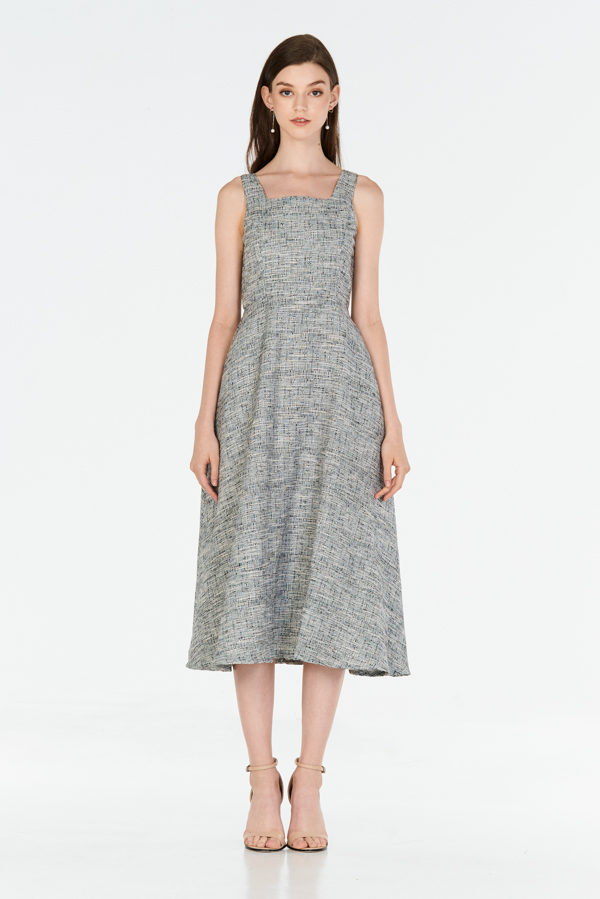 tweed midi dress