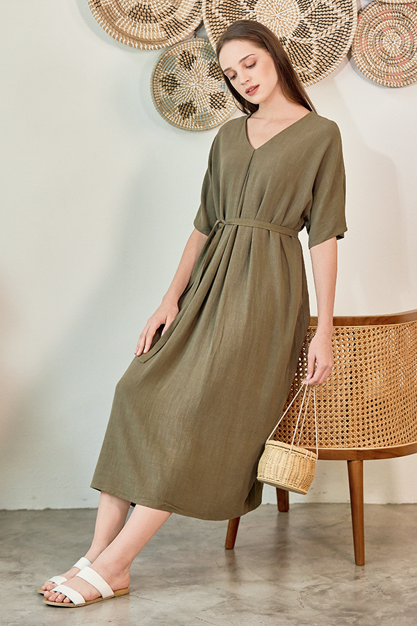 linen midi dress